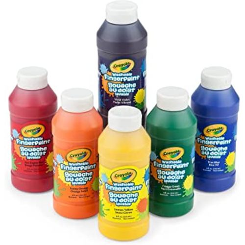 Crayola Washable Finger Paints (6 Count), Toddler Paint Supplies, Finger Paint Set for Kids, Stocking Stuffers, Holiday Gift [Amazon Exclusive]