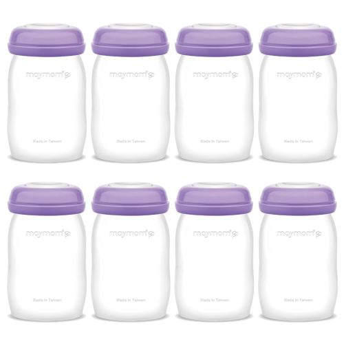 Maymom Storage Bottles Compatible with Lansinoh Pumps, Widemouth Version; Replace or Compatible with Laninoh Momma Bottles; 8 ct, 5oz