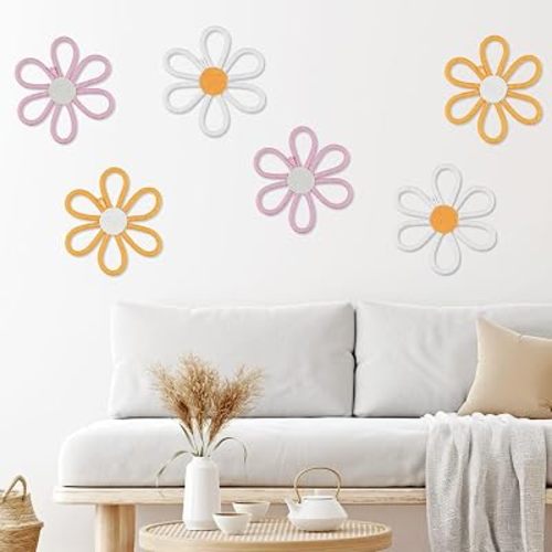 MEINV 6PCS Boho Nursery Daisy Wall Decor