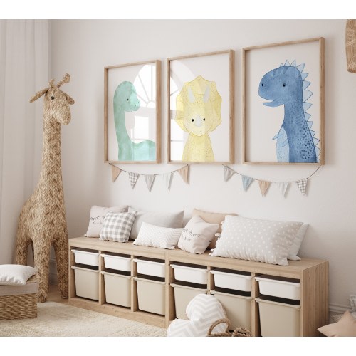 Baby Dinosaur Print | Nursery Wall Art | Nursery Decor | Nursery Dinosaurs | Watercolor Dinosaurs | Baby shower Gift