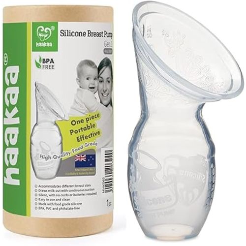 Haakaa Silicone Breastfeeding Manual Breast Pump Milk Pump 100% Food Grade Silicone BPA PVC and Phthalate Free | 4 oz Capacity