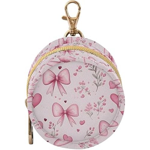 Pacifier Case with Hook Pink Bows Flower Pattern Pacifier Holder Pod Easily Attaches to Diaper Bag or Purse