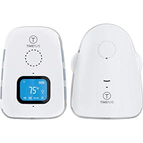 Audio Baby Monitor Crown [Updated Version] TimeFlys,Temperature Monitoring,Vibration,Lullabies,Rechargeable Battery,Two Way Talk,USB Connection,Zero Emission at Night Mode,Long Range up to 1000 ft
