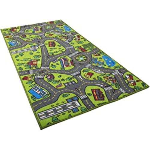 Kids Carpet City Play Mat - Play, Learn & Have Fun Safely - For Cars & Toys, 60" x 32" Large