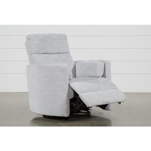 Rayna Dove Grey Nursery Power Swivel Glider Recliner with USB | Rocker | Living Spaces