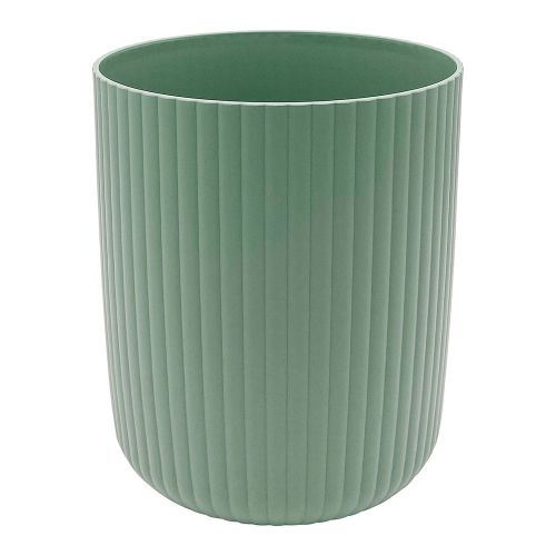Mainstays 1.64 Gallon Plastic Ribbed Wastebasket, Green