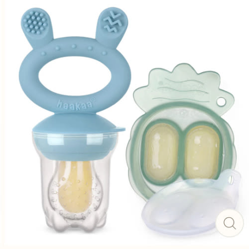 Haakaa Silicone Fresh Food Feeder & Mini Nibble Tray Combo