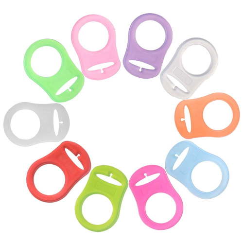 Baby Pacifier Clips, Silicone Material Pacifier Adapter Rings for Versatile Use, Safe and Gentle for Infants, Multi-Colored, 10-Pack