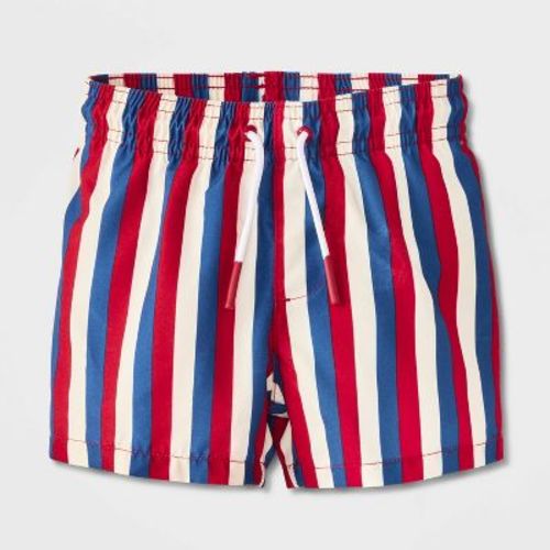 Baby Boys' Striped Trunk - Cat & Jack™ Red/White/Blue 6M