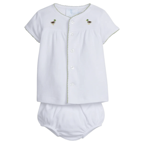 Little English Pinpoint Knit Set - Mallard
