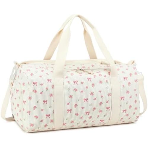 Duffle Bag for Gym Sports Women Girls Workout Travel Bag Weekender with Shoe Compartment and Wet Pocket