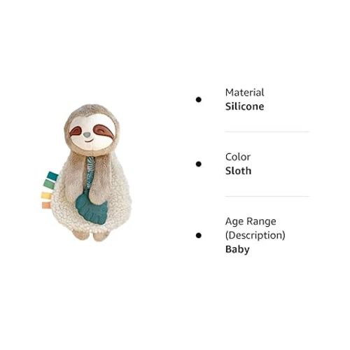Itzy Ritzy - Itzy Lovey Including Teether, Textured Ribbons & Dangle Arms; Features Crinkle Sound, Sherpa Fabric and Minky Plush; Sloth