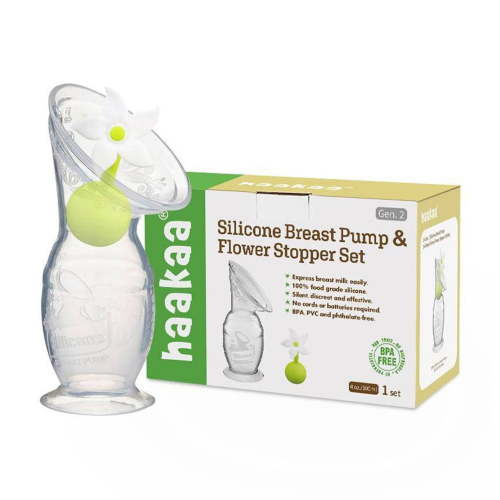 Breast Pump with Suction Base and White Flower Stopper - 4oz