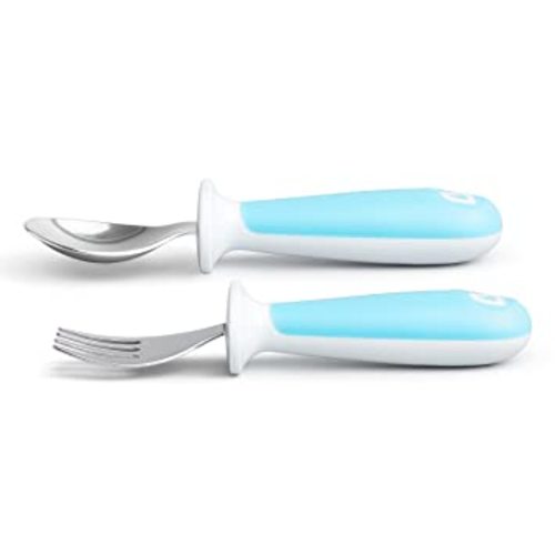 Munchkin® Raise™ Toddler Fork and Spoon Utensil Set, 6 Pack, Blue - 6 Count (Pack of 1)
