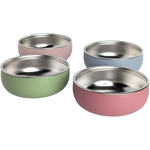 Monkey Proof™ Non-Toxic Stainless Steel Child Bowl 5” with Non-Slip Silicone Shell, Multi-color, (Set of 4 bowls) Unbreakable, Mess Free Feeding for Babies, Toddlers, Kids, BPA free