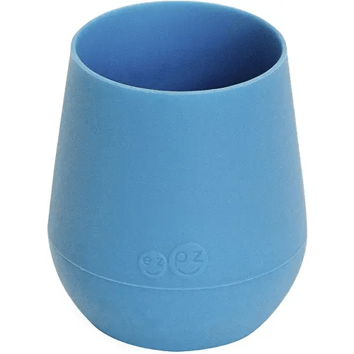 ez pz Tiny Cup (Blue) - 100% Silicone Training Cup for Infants - Designed by a Pediatric Feeding Specialist - 4 months+