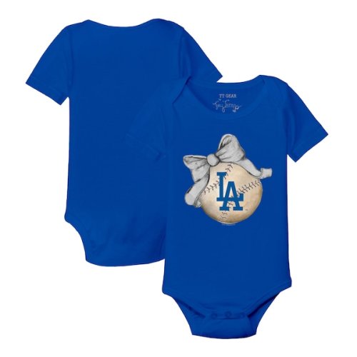 Infant Los Angeles Dodgers Tiny Turnip Royal Baseball Bow Bodysuit