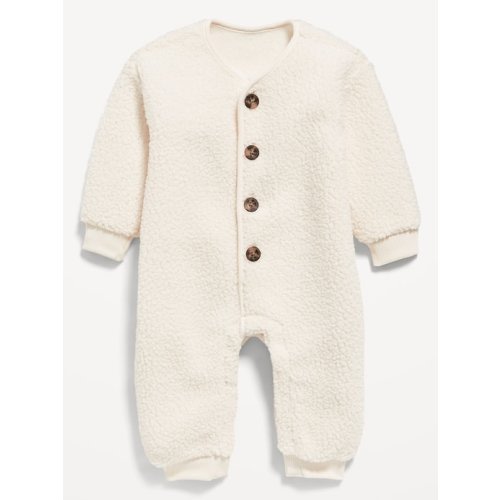 Unisex Long-Sleeve Thermal-Knit Henley Bodysuit for Baby