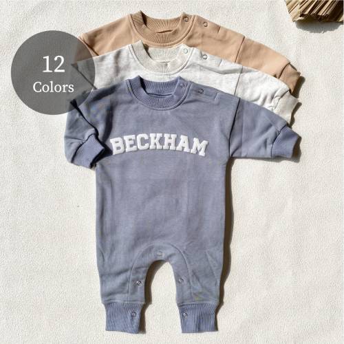 Custom Puff Name Baby Sweatshirt Bodysuit, Personalized Bubble Romper, Baby Shower Gift, Minimalist Baby Birthday, Baby Christmas Gift