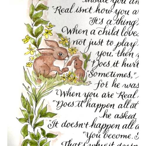 Velveteen rabbit/becoming real/print of original/copy of Hampton/laser printed/8.5x11 OR 11x17