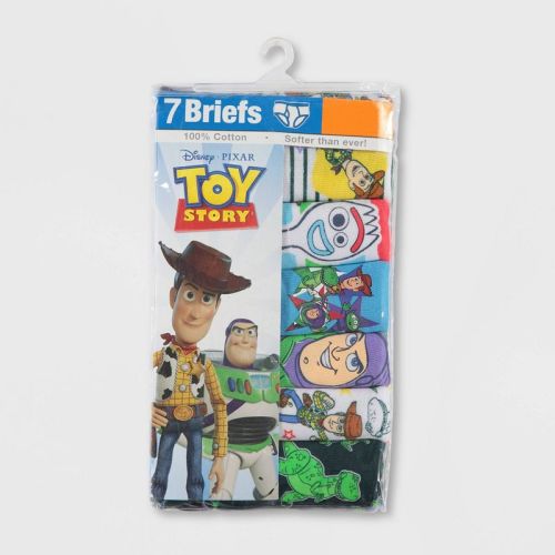 Toddler Boys' 7pk Toy Story Pixar Briefs - 2T-3T: Woody & Buzz Lightyear Figures, Disney Licensed