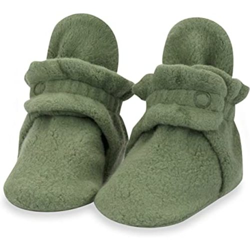 Zutano Unisex Fleece Baby Booties, Soft Sole and Non Slip | Stay On Slipper Socks for Infant/Toddler, Girls, Boys 3-24 Months