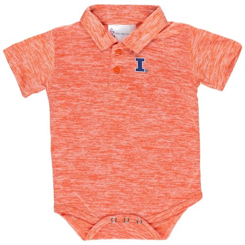 Illinois Fighting Illini Two Feet Ahead Newborn & Infant Space-Dye Golf Polo Bodysuit - Orange