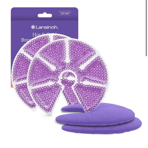 Lansinoh Breast Therapy Packs, Hot and Cold Breast-Pads with 2 Soft Covers, Postpartum Essentials for Nipple Pain Relief, Mastitis, Engorgement, Support for Breastfeeding and Pump Aid, 2 Pack