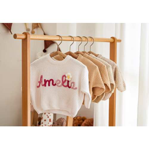 Custom Embroidered Baby Name Sweater: Personalized Knit Crochet Gift, Baby Name Sweater, Knit Sweater,Personalized Gift, Christmas sweater