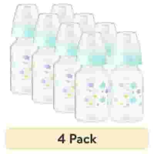 (4 pack) Parent's Choice Standard Neck Bottle, 5 fl oz, 3 Pack, Multicolor, Newborn 0+ Months