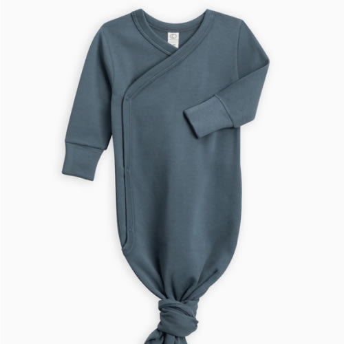 Colored Organics Indy Kimono Gown | 0-3 Months | Harbor