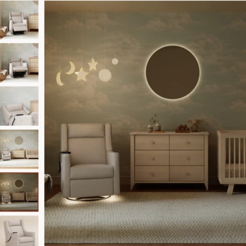 Babyletto Kiwi Deluxe Power Recliner and Swivel Glider with Heat and Massage