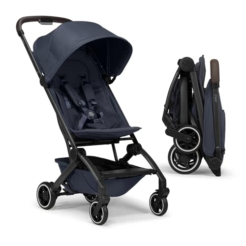 Joolz AER+ Lightweight & Compact Travel Stroller - Portable One-Hand Fold Design - Ergonomic Seat for Infant & Toddler (up to 50 lb) - XXL Sun Hood - Stroller for Airplane -Travel Pouch - Navy Blue