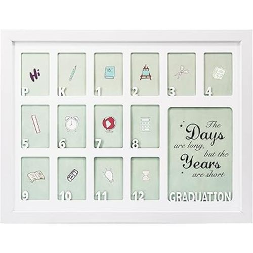 School Days Photo Frames Prek-12 School Years Picture Frame 12 * 16 for Pre-School & Kindergarten to 12th Grade Black