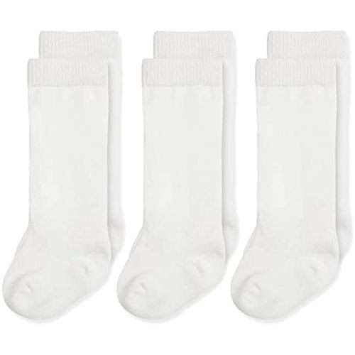 EPEIUS Baby Knee High Socks Seamless Baby Socks Solid Cotton Stockings for Boys/Girls 0-3/3-6/6-12/12-24 Months 3 Pack