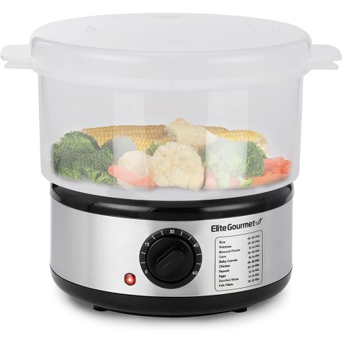 Elite Gourmet Electric Food Steamer with BPA-Free Steamer Tray 2 qt