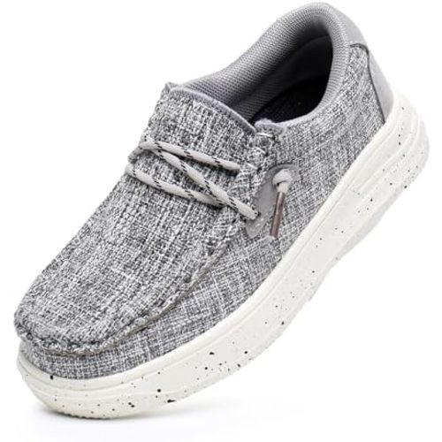 Blikcon Boys Girls Slip-On Casual Boat Shoes Light-Weight Lace Up Loafers(Toddler/Little Kid/Big Kid)