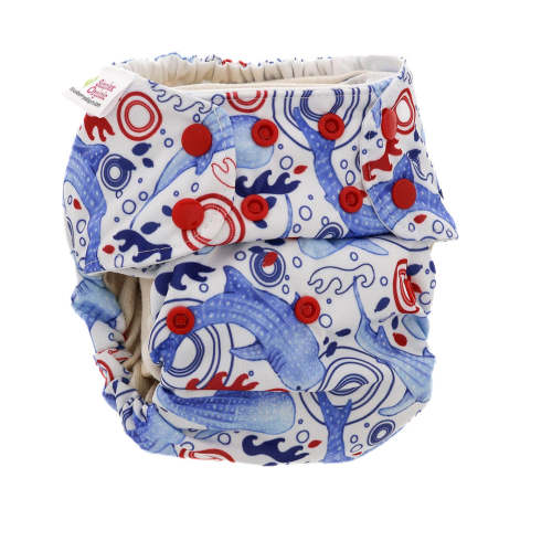Blueberry One-Size Simplex All-In-One Diaper organic cotton stay-dry