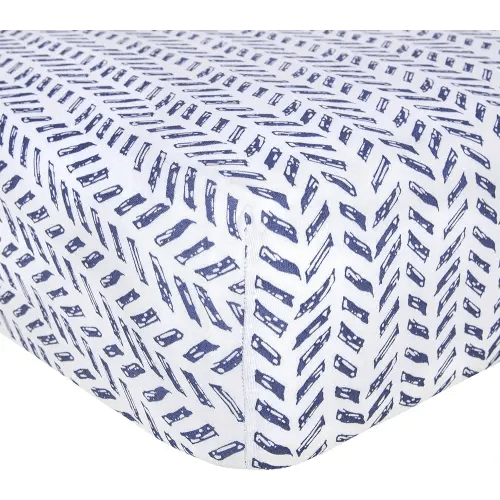 Burt's Bees Baby Pattern Fitted Crib Sheet Organic Cotton BEESNUG - Guide The Way Prints, Fits Unisex Standard Bed and Toddler Mattress, Infant Essentials, 52 x 28 Inch 1-Pack
