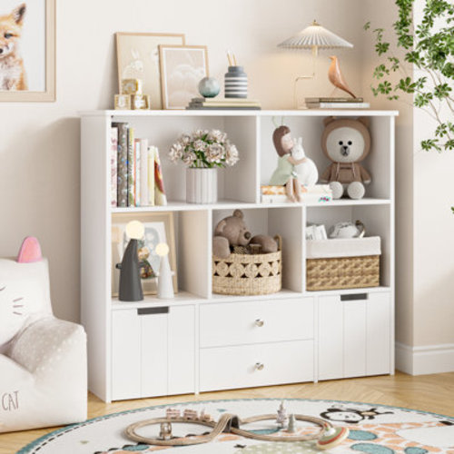 Wade Logan® Botnen 37.4" H x 43.3" W Kids Bookcases with 4 Drawers, White & Reviews | Wayfair