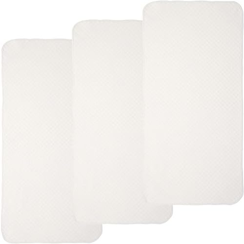 Pleasant Boulevard | Portable Waterproof Baby Changing Pad Liner, Washable Reusable Changing Table Cover Made with Breathable TPU, 27x13in (White, 3 Count)