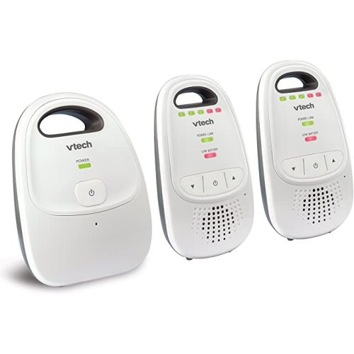 VTech DM112-2 Upgraded Audio Baby Monitor. 2 Parent Units with Rechargeable Battery, Best-in-Class Long Range, Digital Wireless Transmission, Crystal-Clear Sound, Plug & Play, Sound Indicator & Alerts - Audio Monitor with 2 Parent Unit