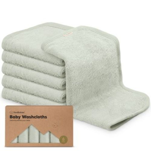 6pk Deluxe Baby Washcloths, Organic And Soft Baby Wash Cloth, Baby Bath Towel, Face Cloths (dove)