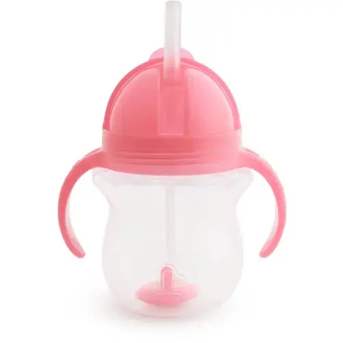 Any Angle™ Click Lock® Weighted Straw Trainer Cup, 7oz | Sippy Cup | Munchkin | Light Pink