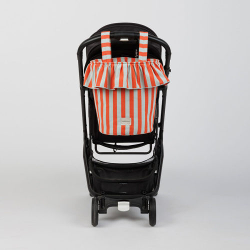 Basket Stripes - Coral + Aqua - Minicoton