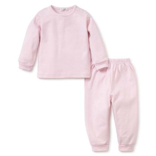 Simple Stripes Pink Long Sleeve Tee and Pant Set: 6-9M