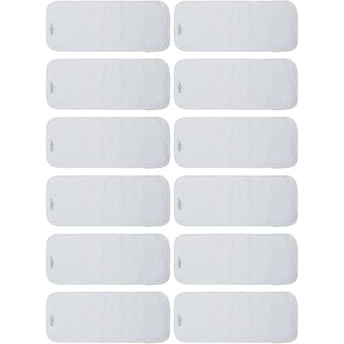 Babygoal Reusable Cloth Diaper Inserts Pack of 12, Absorbent & Breathable Liners, 3-Layer Microfiber Inserts for Cloth Diapers 12T