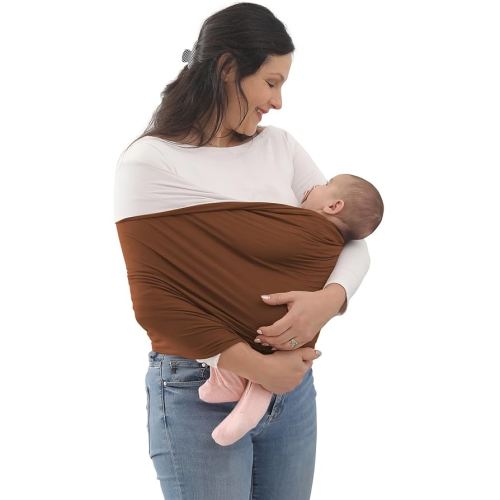 Baby Wrap Carrier, Perfect Baby Carrier Wrap Sling for Newborn and Infant up to 35 lbs. (Sepia/Natural, L (XL, 2XL, 3XL of Clothing Size))