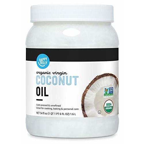 Amazon Brand - Happy Belly Unrefined Organic Virgin Coconut Oil, 54 fl oz (Pack of 1) (Previously Solimo)