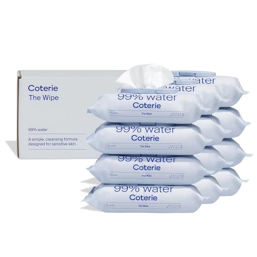 Coterie Baby Wipes for Sensitive Skin, Plant-Based and Plastic-Free Fibers, 99% Water, Hypoallergenic, pH Balanced, Unscented, Clean and Gentle Baby Essentials, 12 Pack, 672 Count